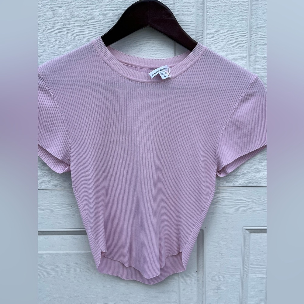 Women standard James Perse knit crop sweater short sleeves 0
